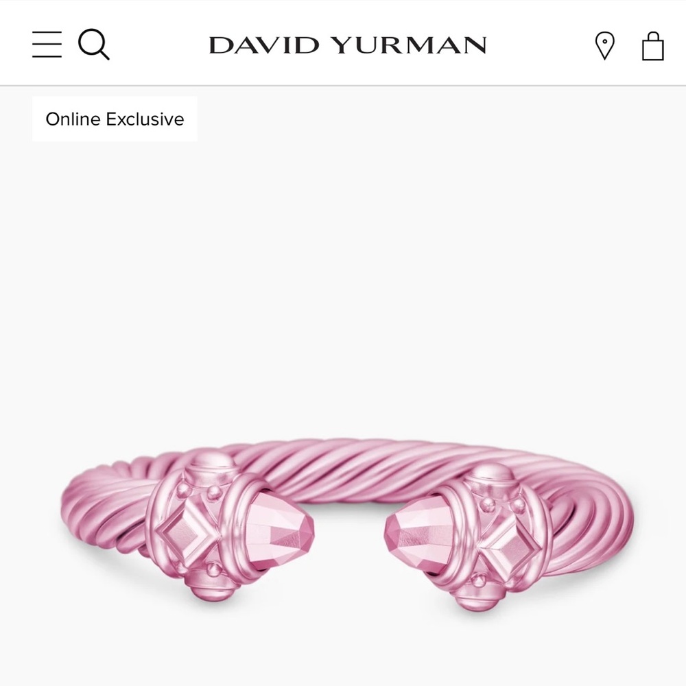David Yurman Pink  Aluminum Renaissance Bracelet 10mm 6.5”.
